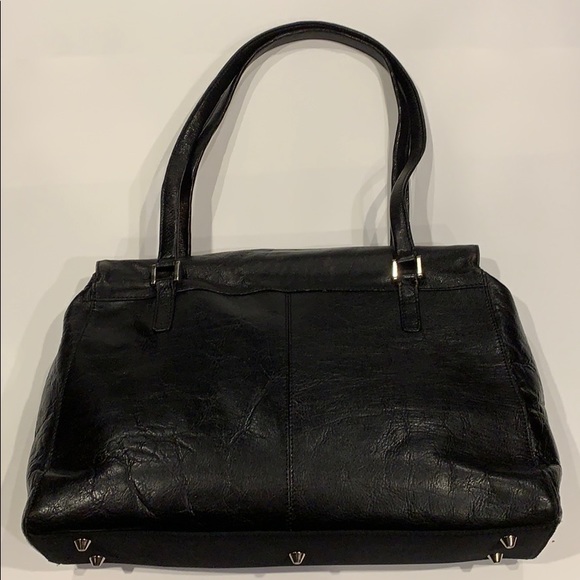Wilsons Leather Black Magnetic Folding Top Handbag - Picture 1 of 8